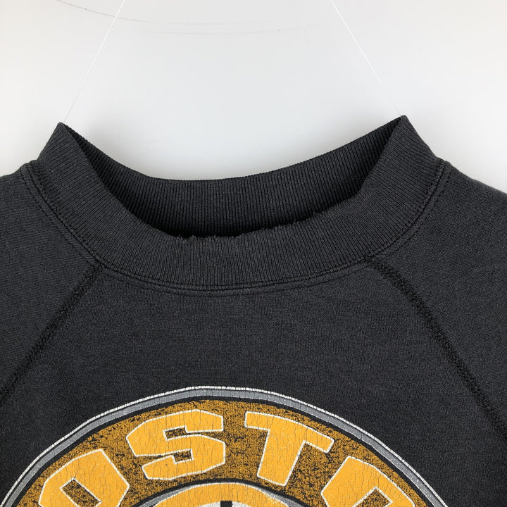 Vintage 90'S NHL Boston Bruins print sweatshirt, size L, men's unclear black type Vintage Second Hand