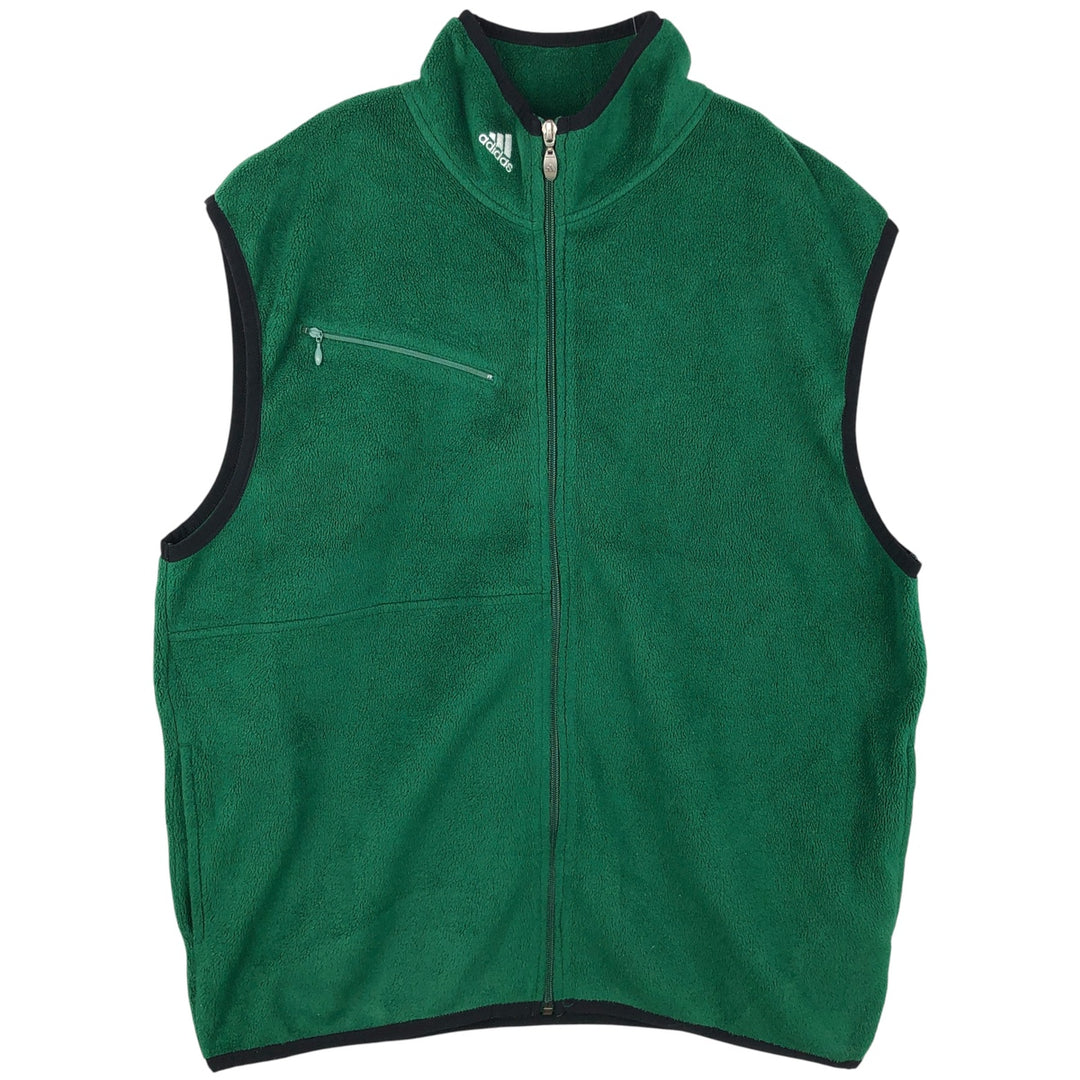 Vintage 90'S adidas Team fleece vest, men's size XL polyester green type Vintage Second Hand