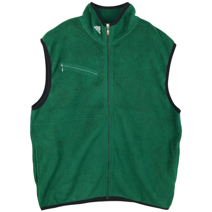 Vintage 90'S adidas Team fleece vest, men's size XL polyester green type Vintage Second Hand