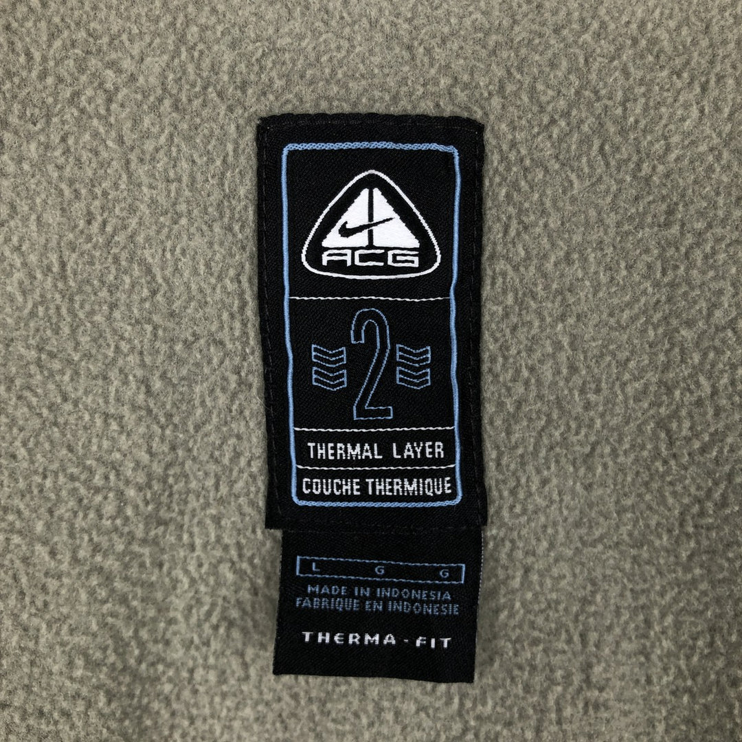 Nike ACG THERMA FIT fleece vest, size M (men's) polyester Khaki type sage green Vintage Second Hand