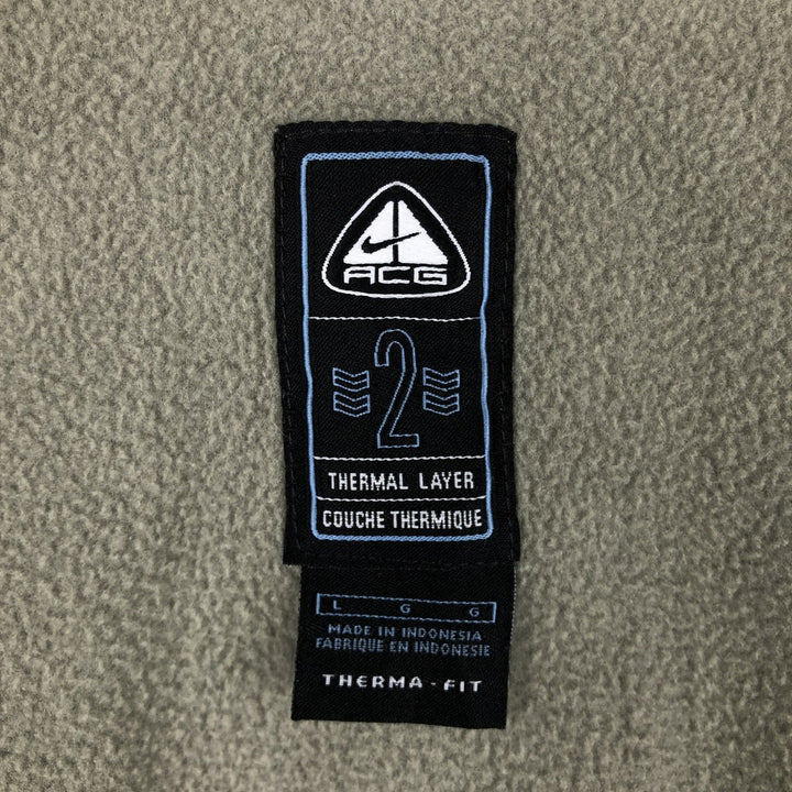 Nike ACG THERMA FIT fleece vest, size M (men's) polyester Khaki type sage green Vintage Second Hand