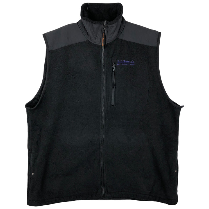 90'S LLBean Vintage Fleece Vest, Men's XL unclear black type Vintage Second Hand