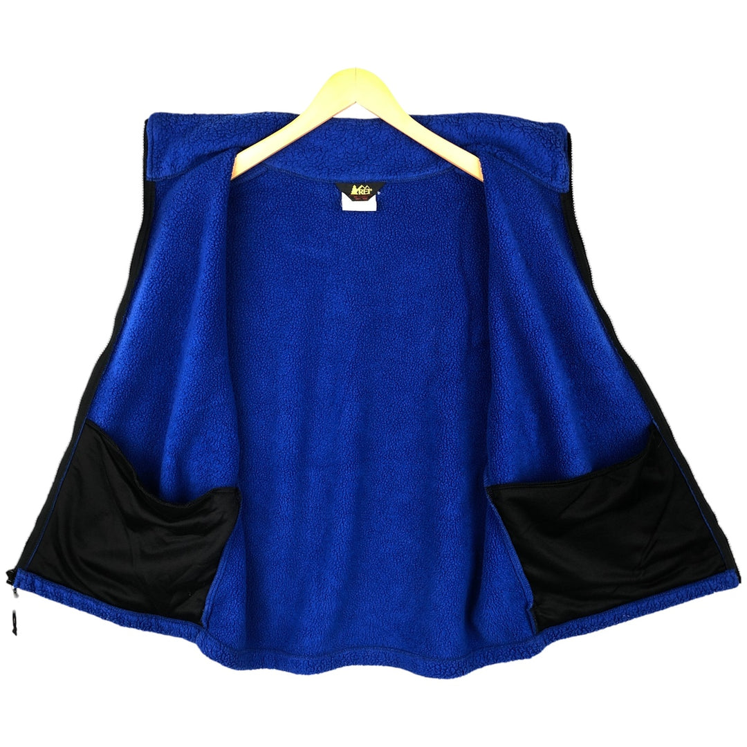 90'S REI boa vest, men's size L polyester blue type Vintage Second Hand