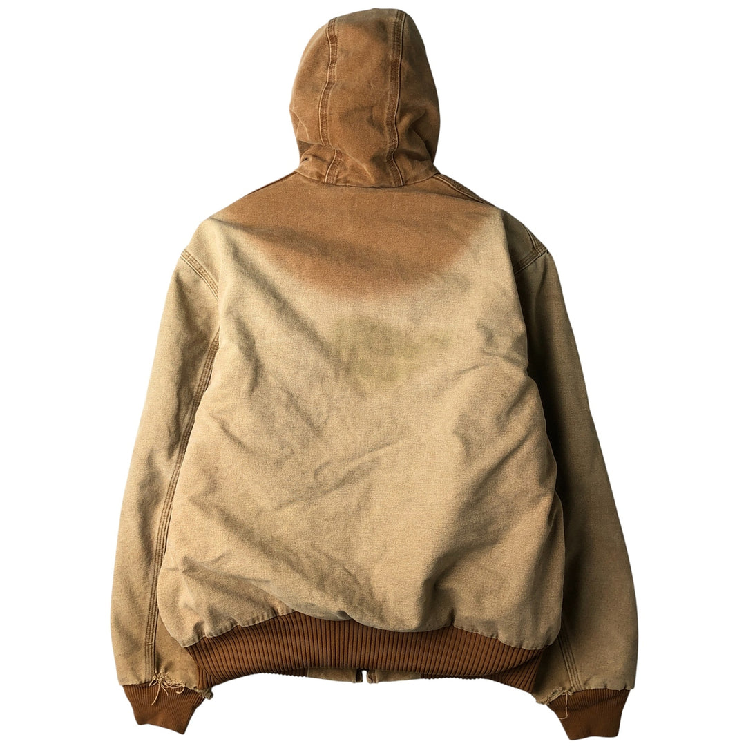 Carhartt Active Jacket, Padded Duck Full-Zip Hoodie, Men's Size Medium cotton Beige type Vintage Second Hand