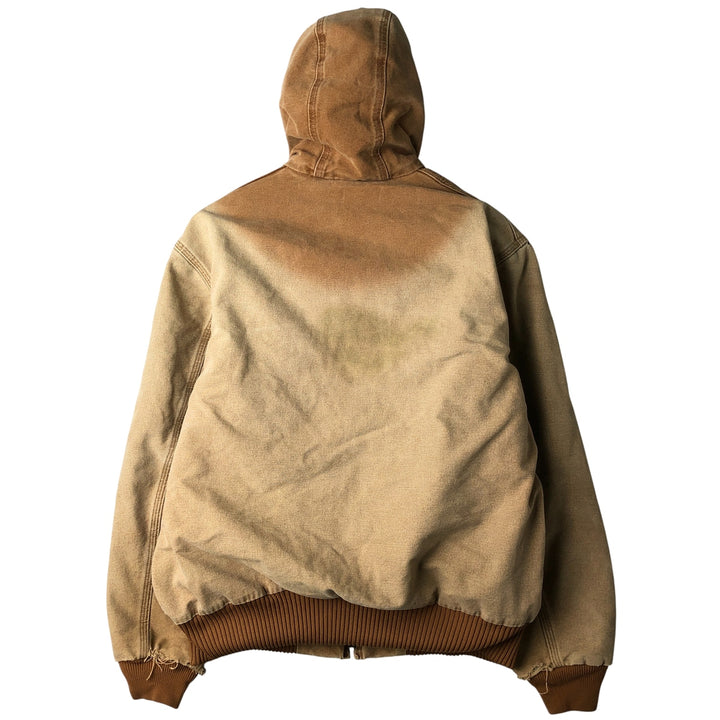 Carhartt Active Jacket, Padded Duck Full-Zip Hoodie, Men's Size Medium cotton Beige type Vintage Second Hand