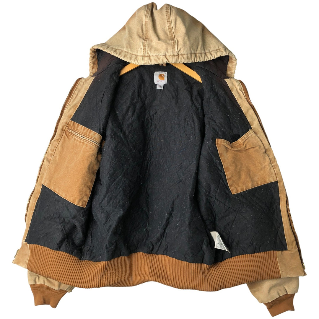 Carhartt Active Jacket, Padded Duck Full-Zip Hoodie, Men's Size Medium cotton Beige type Vintage Second Hand