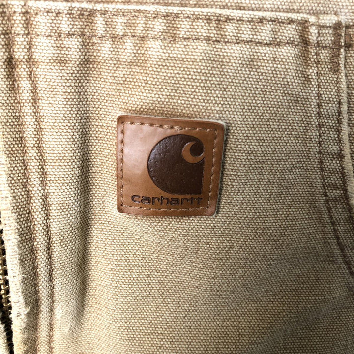 Carhartt Active Jacket, Padded Duck Full-Zip Hoodie, Men's Size Medium cotton Beige type Vintage Second Hand