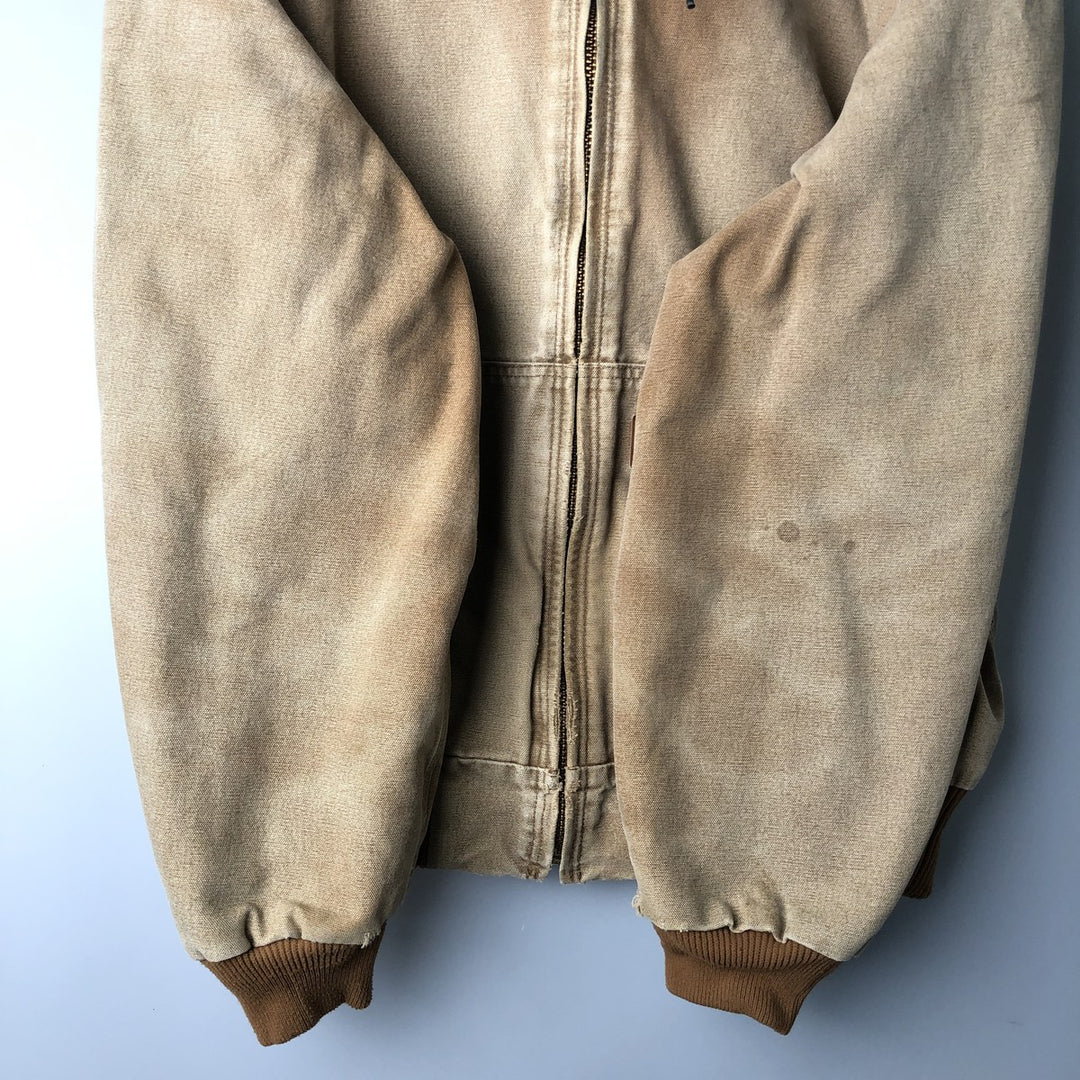 Carhartt Active Jacket, Padded Duck Full-Zip Hoodie, Men's Size Medium cotton Beige type Vintage Second Hand