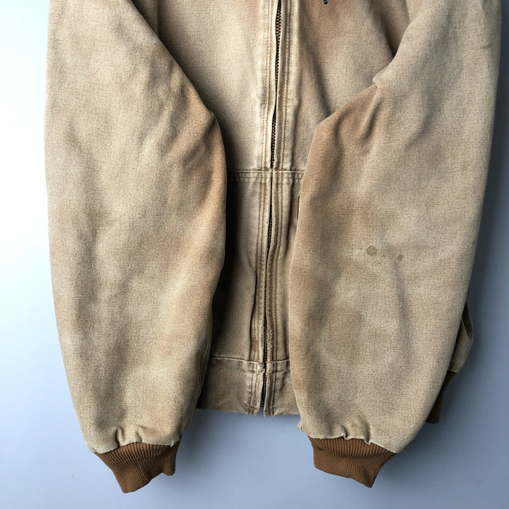 Carhartt Active Jacket, Padded Duck Full-Zip Hoodie, Men's Size Medium cotton Beige type Vintage Second Hand