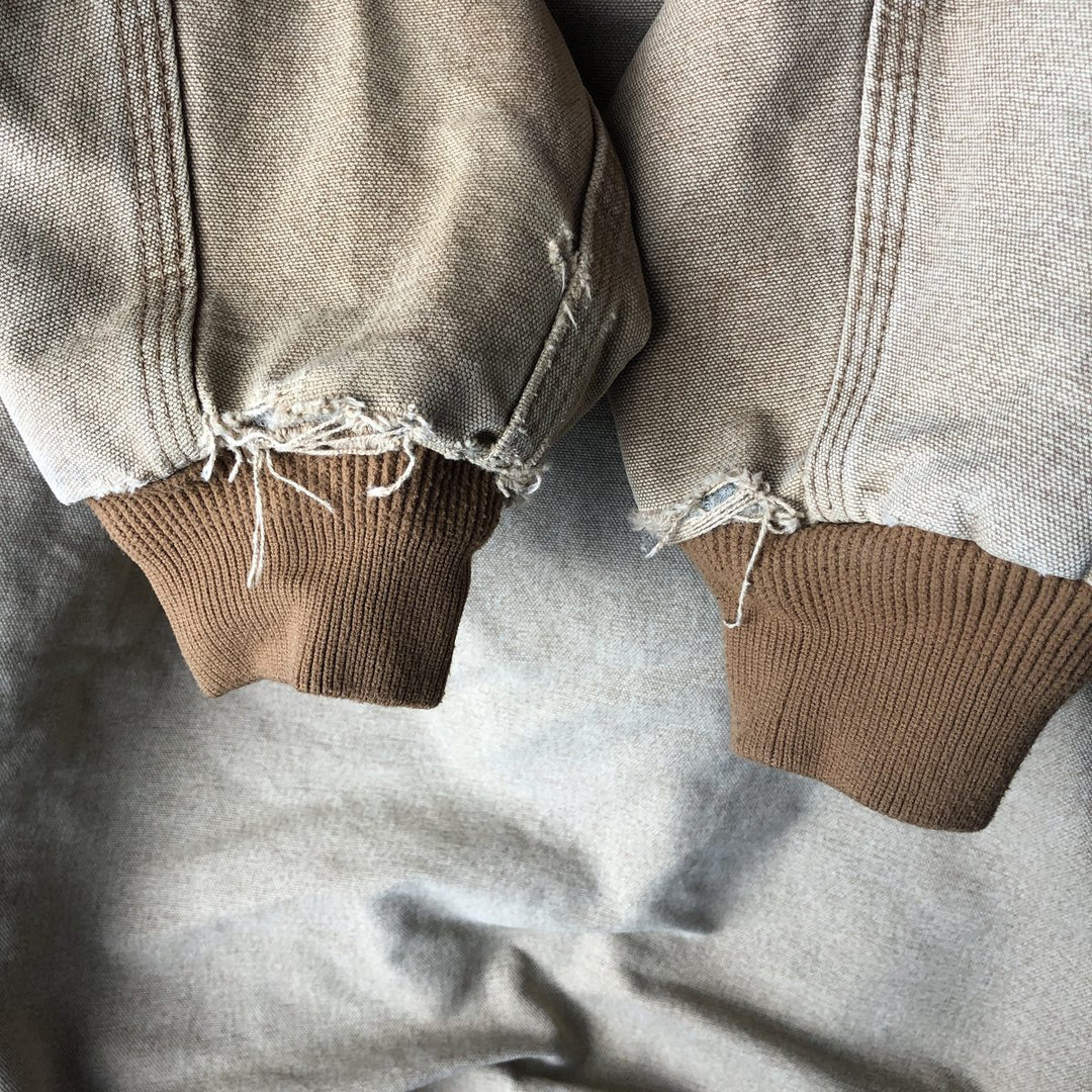 Carhartt Active Jacket, Padded Duck Full-Zip Hoodie, Men's Size Medium cotton Beige type Vintage Second Hand