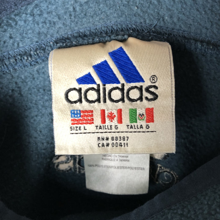 2000'S Adidas fleece sweatshirt, men's size L polyester navy blue type Vintage Second Hand