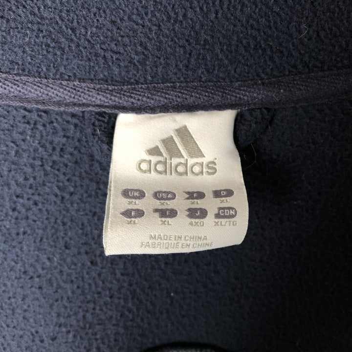 2000'S Adidas fleece jacket, men's size XL polyester navy blue type Vintage Second Hand
