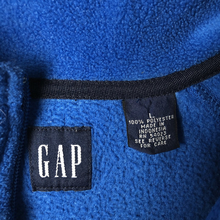 90'S GAP Vintage Half-Zip Fleece Pullover, Men's Size L polyester blue type Vintage Second Hand