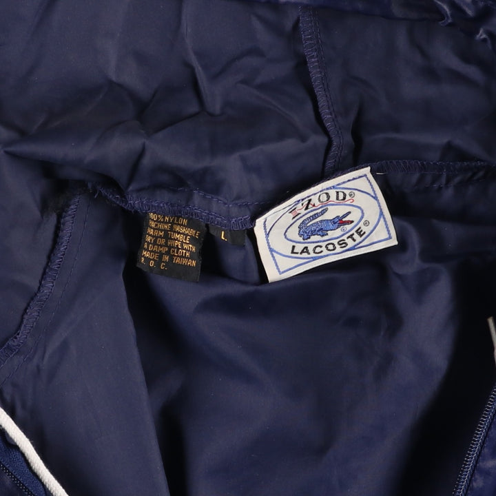 Vintage 70s-80'S Lacoste Izod Anorak Parka, Men's Size L Nylon navy blue type Vintage Second Hand