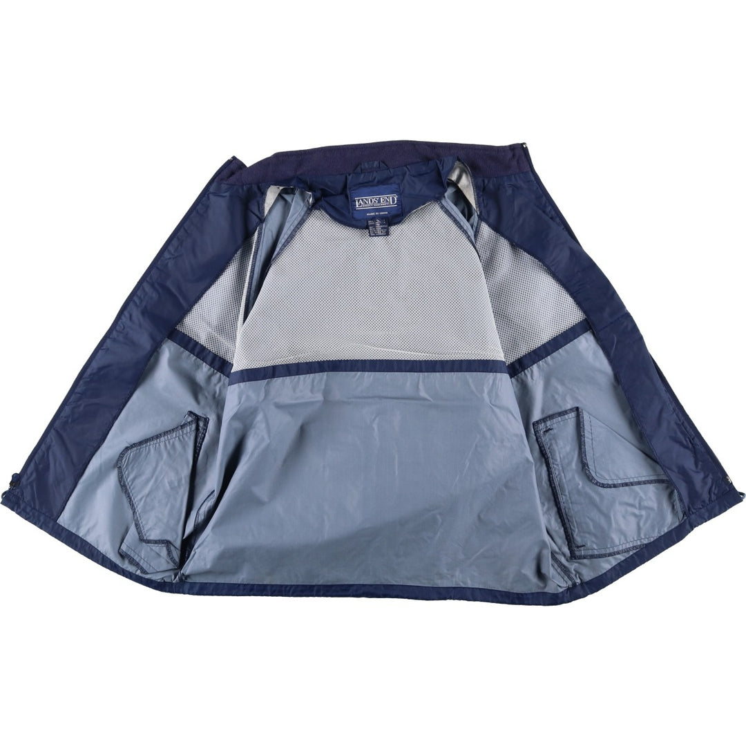 Vintage 80s-90'S Lands' End nylon jacket, size M, men's Nylon navy blue type Vintage Second Hand