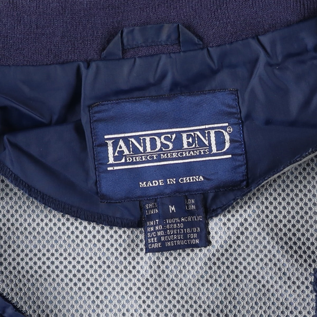 Vintage 80s-90'S Lands' End nylon jacket, size M, men's Nylon navy blue type Vintage Second Hand