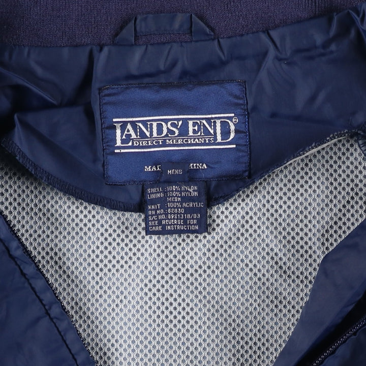 Vintage 80s-90'S Lands' End nylon jacket, size M, men's Nylon navy blue type Vintage Second Hand