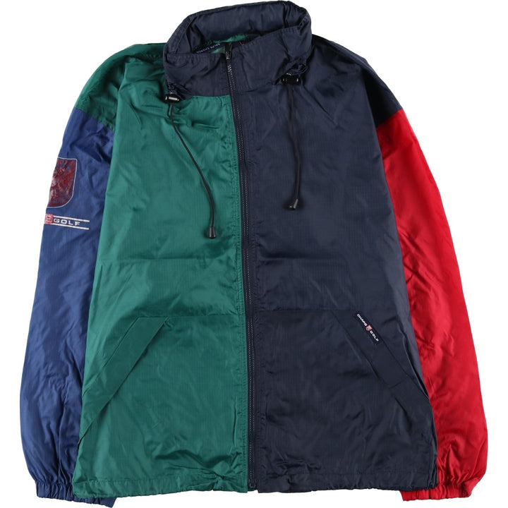 Ralph Lauren CHAPS GOLF Crazy Pattern Ripstop Nylon Jacket, Made in Russia, Men's Size L Nylon navy blue type Vintage Second Hand