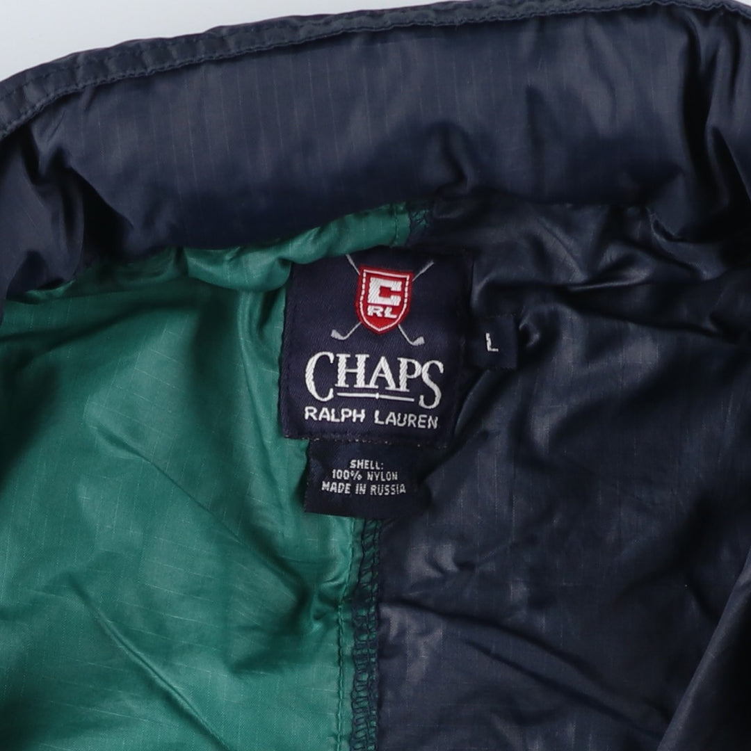 Ralph Lauren CHAPS GOLF Crazy Pattern Ripstop Nylon Jacket, Made in Russia, Men's Size L Nylon navy blue type Vintage Second Hand