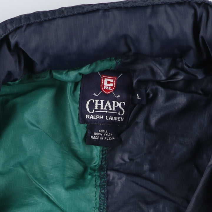 Ralph Lauren CHAPS GOLF Crazy Pattern Ripstop Nylon Jacket, Made in Russia, Men's Size L Nylon navy blue type Vintage Second Hand