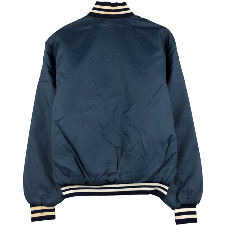 90'S Richard A. Leslie Birdie Padded Varsity Jacket, Made in USA, Men's Size L unclear navy blue type Vintage Second Hand