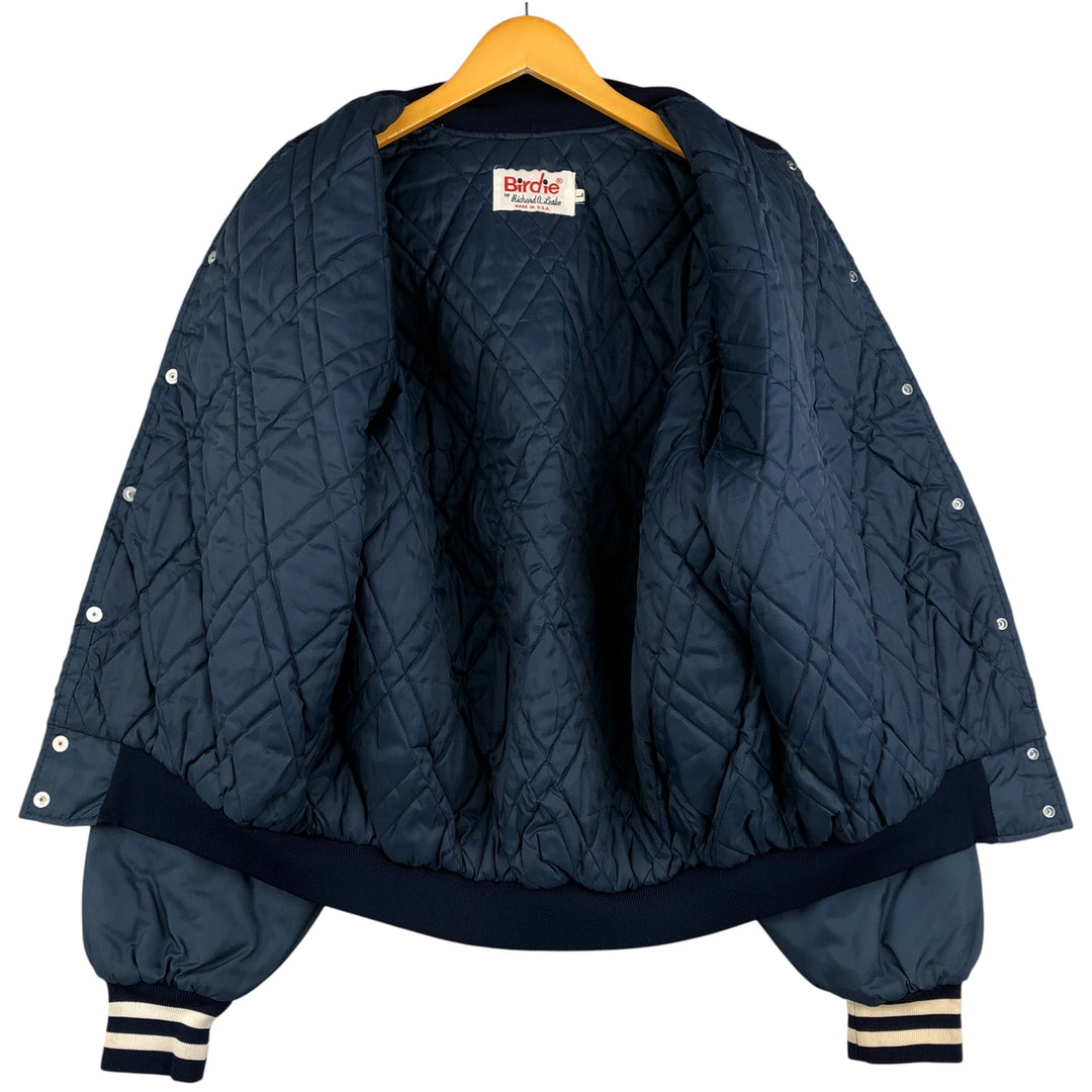 90'S Richard A. Leslie Birdie Padded Varsity Jacket, Made in USA, Men's Size L unclear navy blue type Vintage Second Hand
