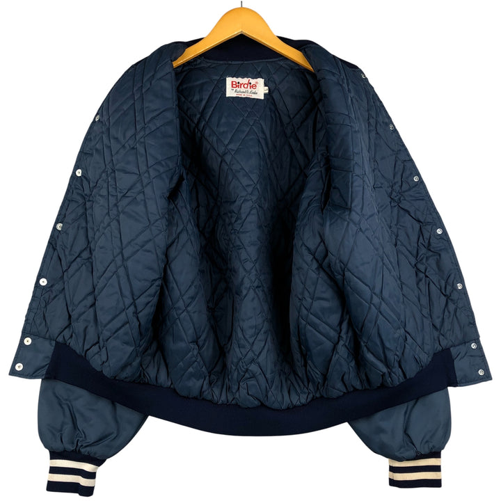 90'S Richard A. Leslie Birdie Padded Varsity Jacket, Made in USA, Men's Size L unclear navy blue type Vintage Second Hand