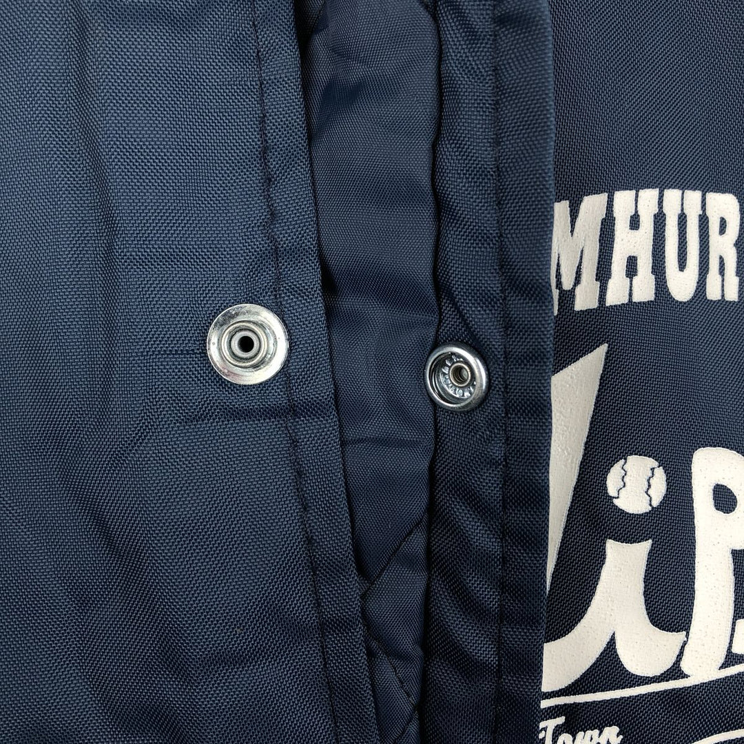 90'S Richard A. Leslie Birdie Padded Varsity Jacket, Made in USA, Men's Size L unclear navy blue type Vintage Second Hand