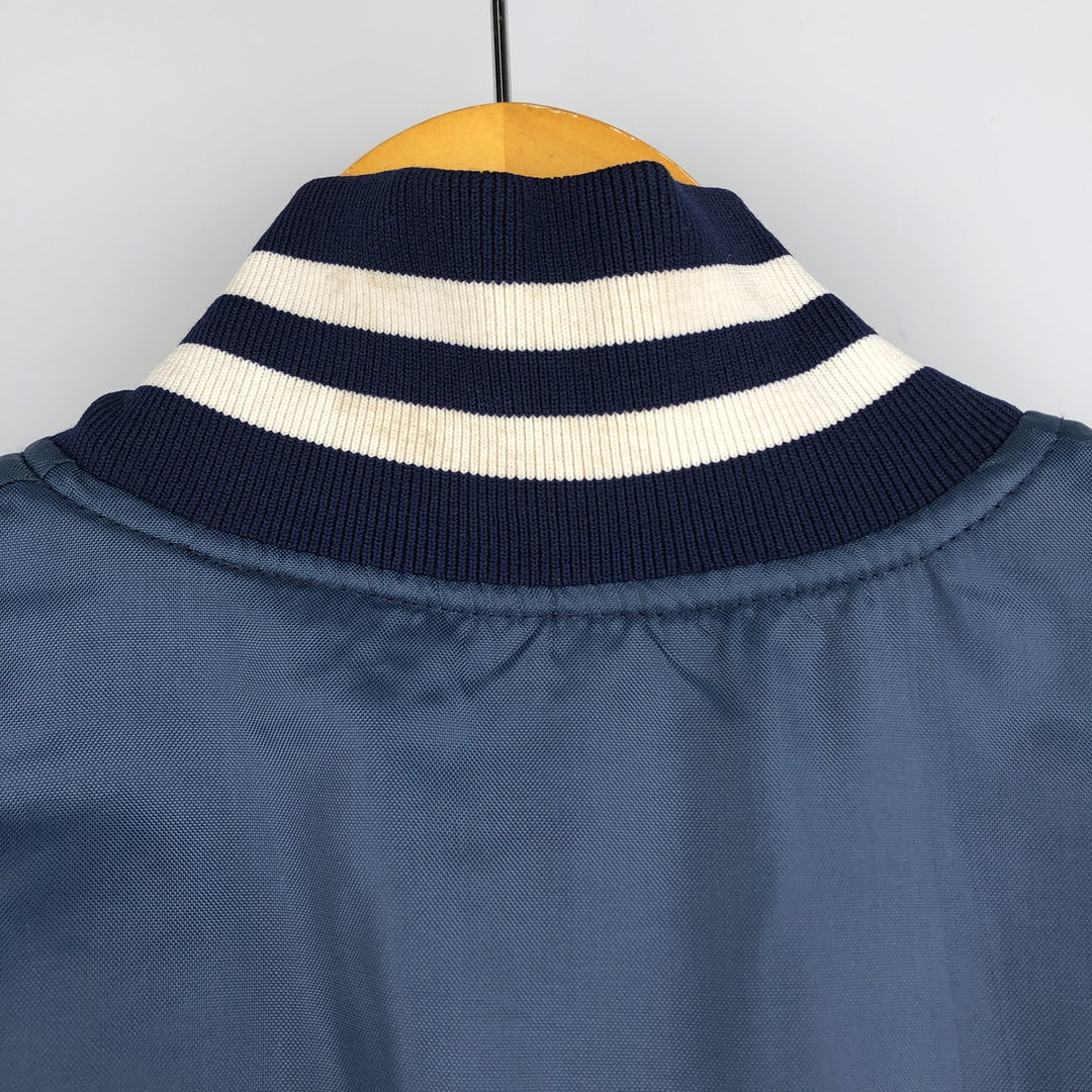 90'S Richard A. Leslie Birdie Padded Varsity Jacket, Made in USA, Men's Size L unclear navy blue type Vintage Second Hand