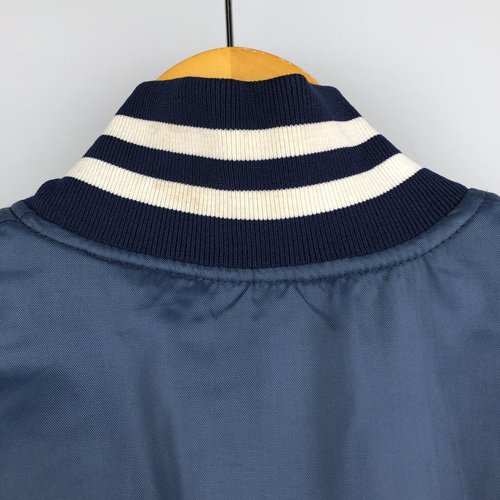 90'S Richard A. Leslie Birdie Padded Varsity Jacket, Made in USA, Men's Size L unclear navy blue type Vintage Second Hand