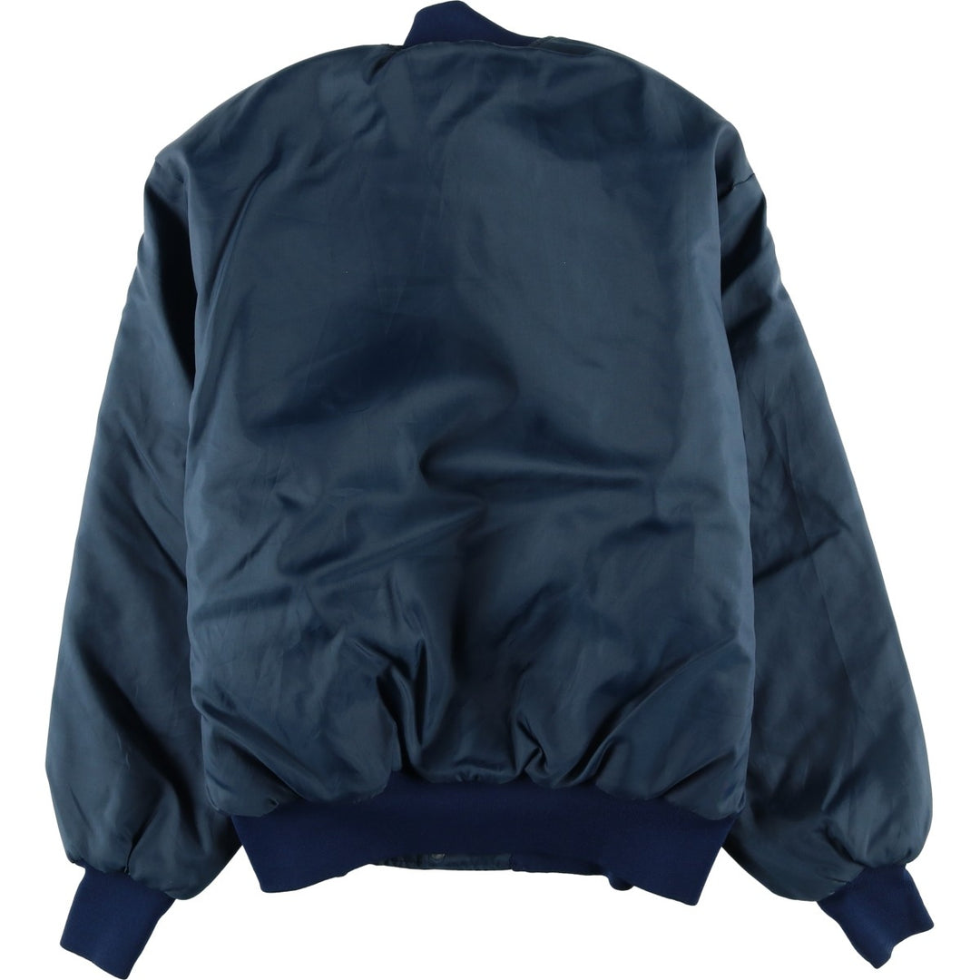 Vintage 80s-90'S Holloway padded puffer jacket, Made in USA, Men's XL Nylon navy blue type Vintage Second Hand
