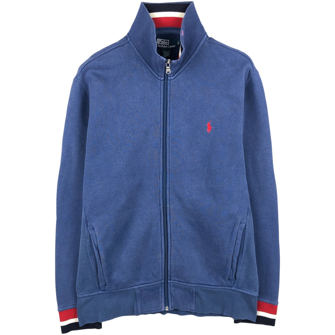 Ralph Lauren full-zip sweatshirt, men's size L cotton blue type Vintage Second Hand