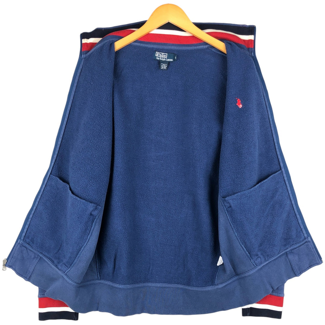 Ralph Lauren full-zip sweatshirt, men's size L cotton blue type Vintage Second Hand