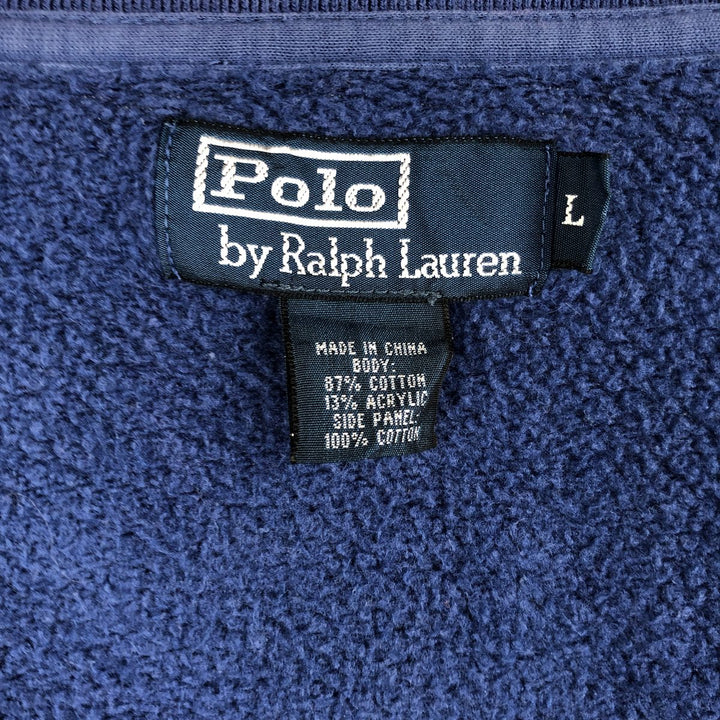 Ralph Lauren full-zip sweatshirt, men's size L cotton blue type Vintage Second Hand