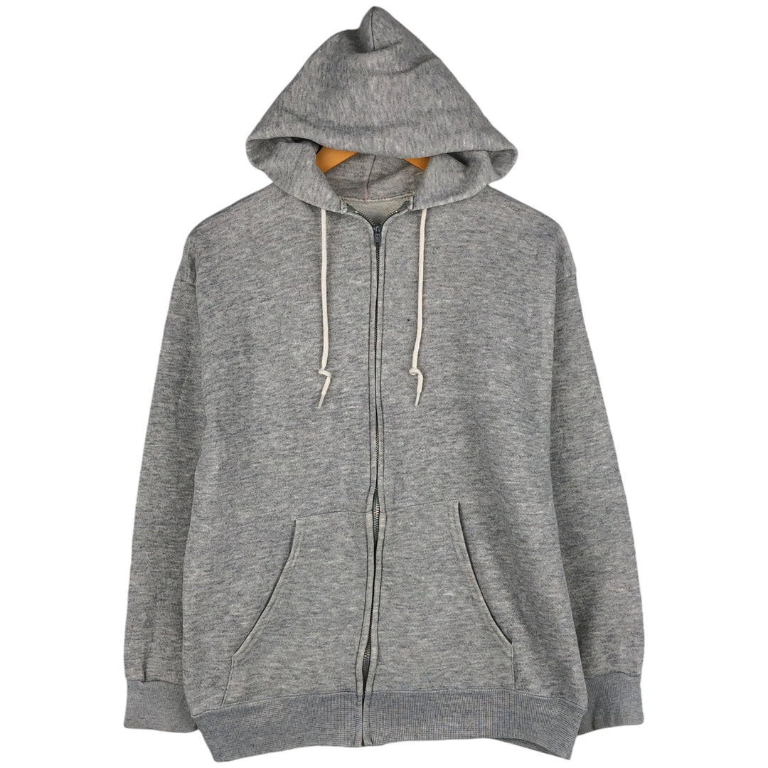 Full-zip sweatshirt hoodie, made in the USA, men's size M unclear gray type Vintage Second Hand