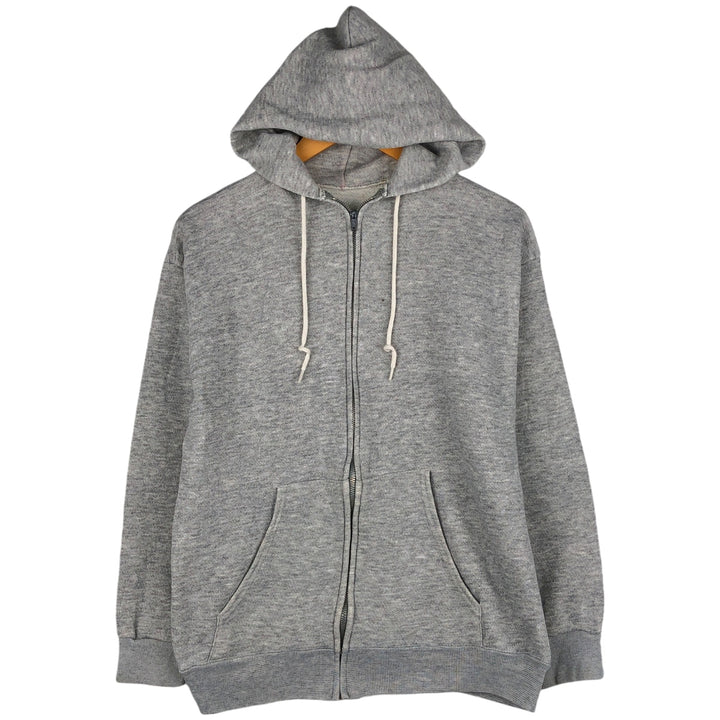Full-zip sweatshirt hoodie, made in the USA, men's size M unclear gray type Vintage Second Hand