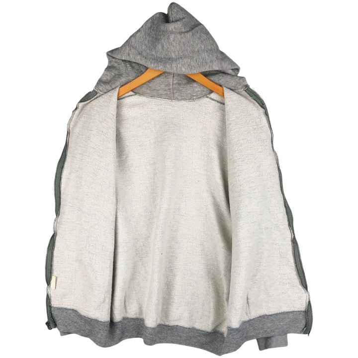 Full-zip sweatshirt hoodie, made in the USA, men's size M unclear gray type Vintage Second Hand