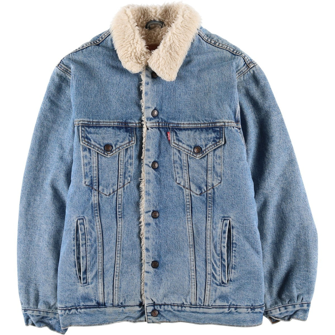 90'S Levi's 70603-0210 Denim Boa Jacket, Men's Size Medium, Vintage cotton blue type Vintage Second Hand