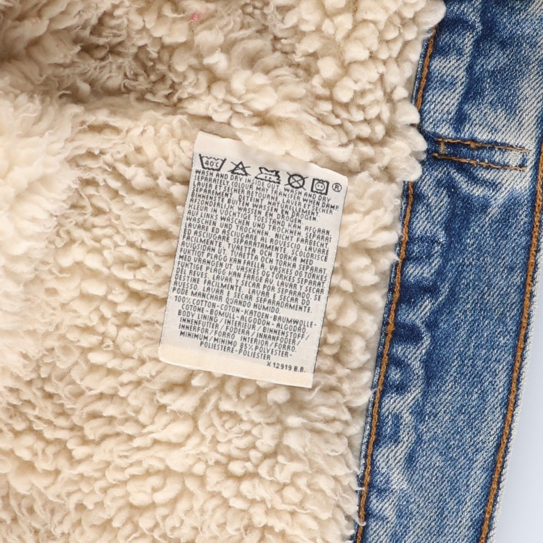90'S Levi's 70603-0210 Denim Boa Jacket, Men's Size Medium, Vintage cotton blue type Vintage Second Hand