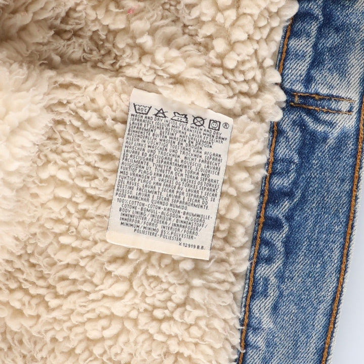 90'S Levi's 70603-0210 Denim Boa Jacket, Men's Size Medium, Vintage cotton blue type Vintage Second Hand