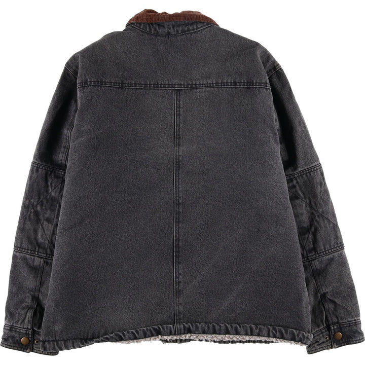 Wrangler padded black denim jacket, size L, men's cotton black type Vintage Second Hand