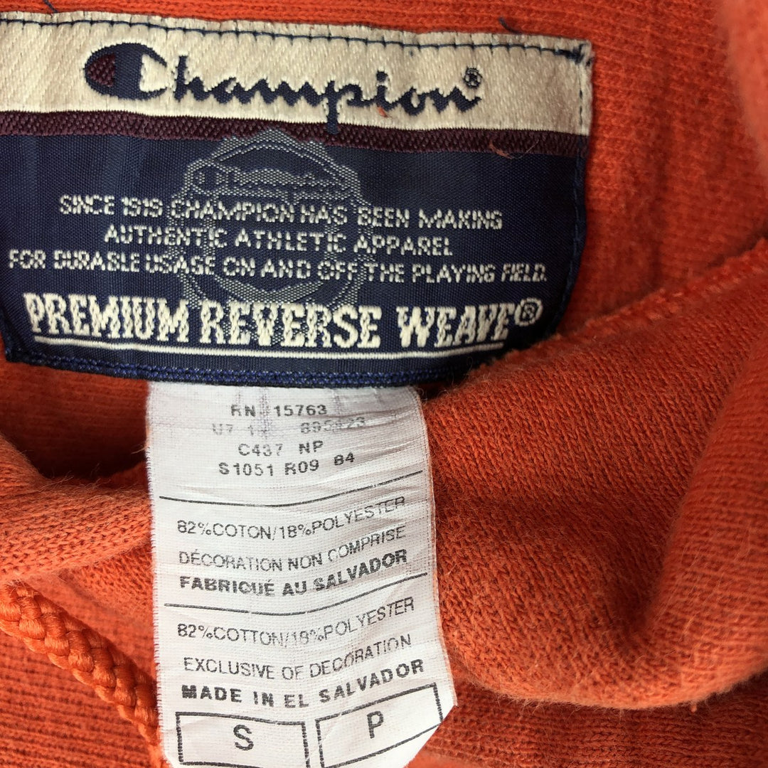 2000'S Champion PREMIUM REVERSE WEAVE Premium Reverse Weave Sweatshirt Pullover Hoodie, Men's Size Small cotton orange type Vintage Second Hand