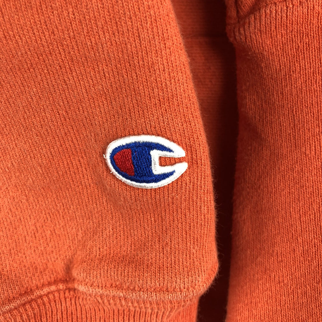 2000'S Champion PREMIUM REVERSE WEAVE Premium Reverse Weave Sweatshirt Pullover Hoodie, Men's Size Small cotton orange type Vintage Second Hand