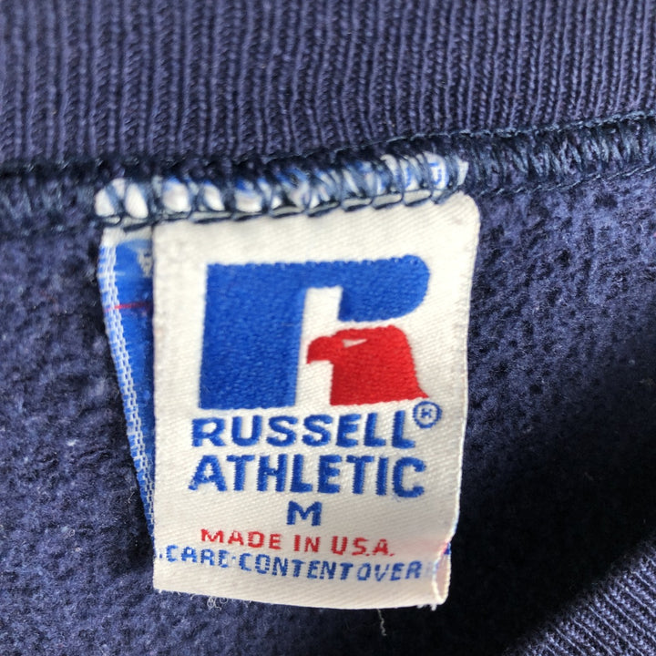 Vintage 90'S Russell ATHLETIC college sweatshirt, made in the USA, size M, men's cotton navy blue type Vintage Second Hand
