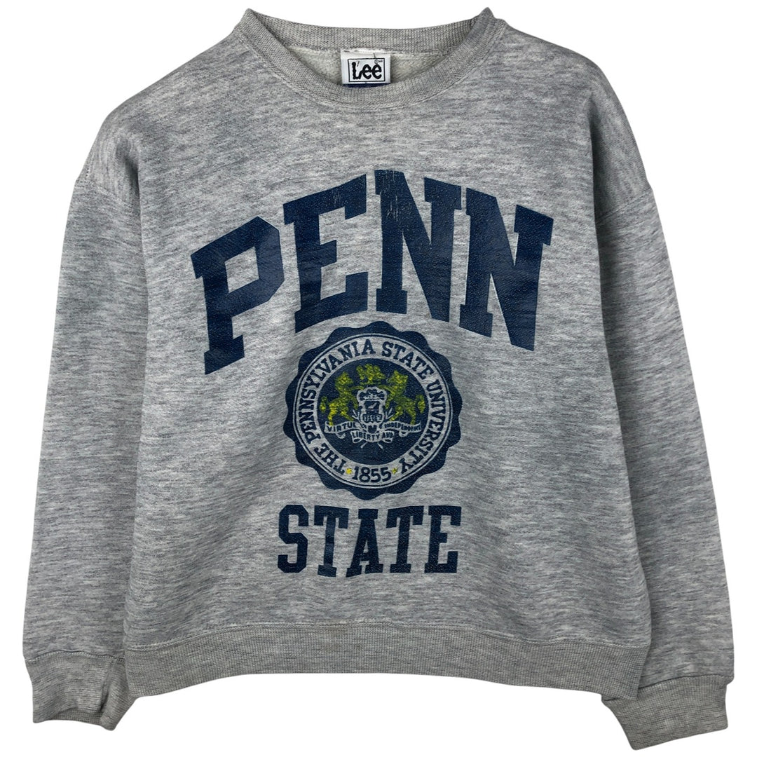Vintage 1990'S Lee Heavy Weight Penn State University College Sweatshirt, Made in USA, Men's Size Medium cotton gray type Vintage Second Hand