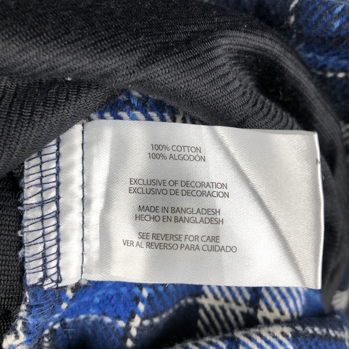 ORVIS Long Sleeve Heavy Flannel Check Shirt, Men's XL cotton Navy blue Vintage Second Hand