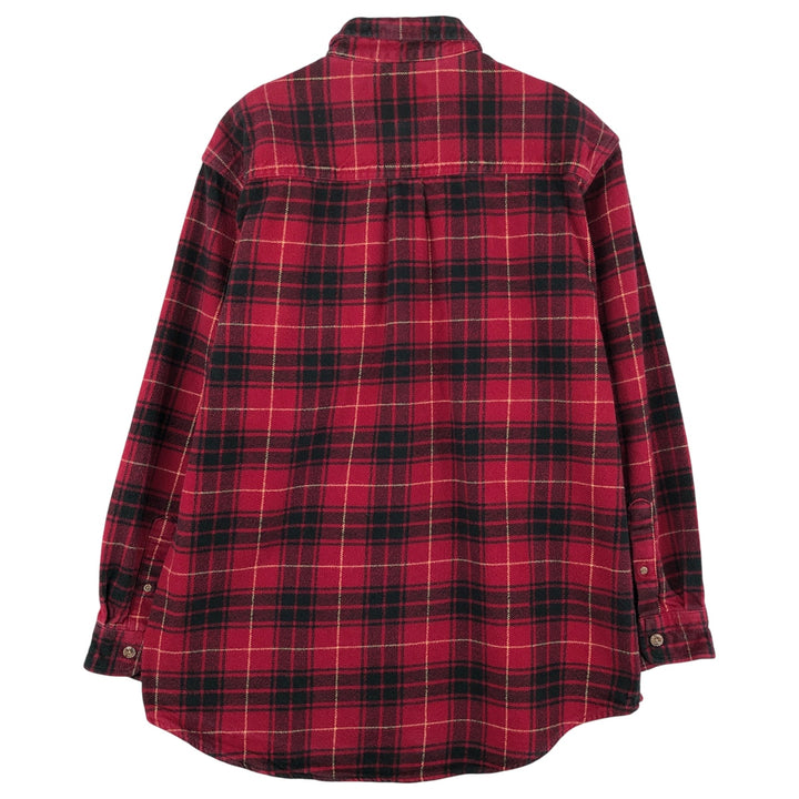 FIELD and STREAM Long Sleeve Heavy Flannel Check Shirt, Men's Size L cotton red type Vintage Second Hand