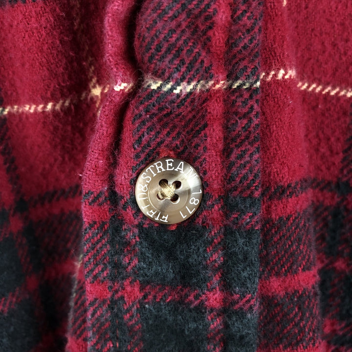 FIELD and STREAM Long Sleeve Heavy Flannel Check Shirt, Men's Size L cotton red type Vintage Second Hand