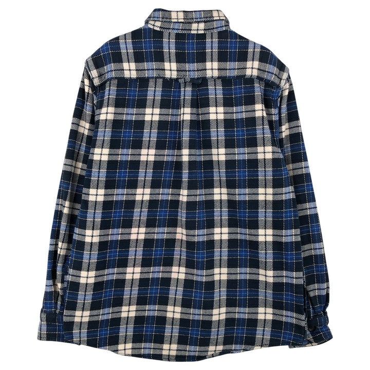 ORVIS Long Sleeve Flannel Check Shirt, Men's Size M cotton navy blue type Vintage Second Hand