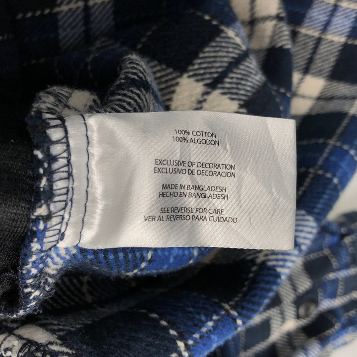 ORVIS Long Sleeve Flannel Check Shirt, Men's Size M cotton navy blue type Vintage Second Hand